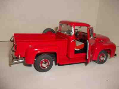 The Danbury Mint Custom Cab 1956 Ford F100 Pickup Red 1:24 Scale Die Cast 