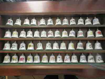Bradbury Mint 50 State Flower Bone China  Bells With Rack