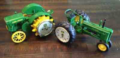 Danbury Mint John Deere Clock and Barometer Tractors