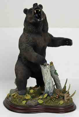 Danbury Mint FIERCE CHALLENGE by Nick Bibby Grizzly Bear Figurine Statue Retired