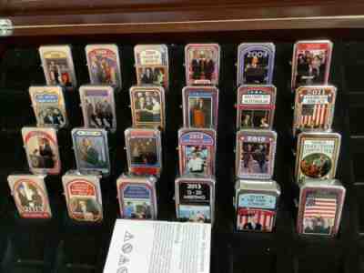 Danbury Mint Barack Obama Lighter Collection With Display Case - 24 Pcs