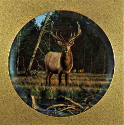ELK MEADOWS Plate High Country Pride Bruce Miller Danbury Mint Pine Forest Bull