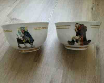 Lot of 2 Danbury Mint Glass Bowl George Washington / Benjamin Franklin 