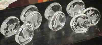 9 Danbury Mint Wildlife Crystals Paperweight Displays