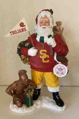 USC Danbury Mint Trojans Santa Claus Figurine SC Tommy Trojan Christmas Football