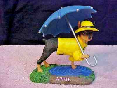Danbury Mint April Miniature Pinscher Min Pin Dog Calendar Figurine Of Month