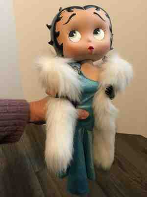 Betty Boop Porcelain Doll - Danbury Mint - Blue Dress & Fur 