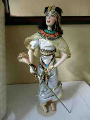 Danbury Mint Cleopatra Porcelain Doll  20" Tall Stamped on Back Mint Condition.