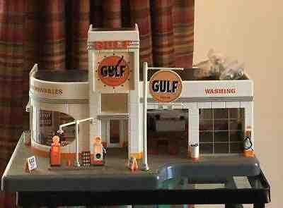 Danbury Mint Gulf Service Gas Station Clock Diorama 1:24 Adapter Lights Tested