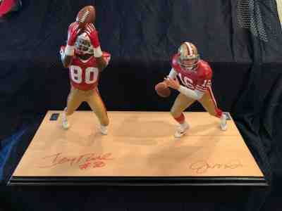 JOE MONTANA & JERRY RICE DUAL AUTOGRAPHED DANBURY MINT FIGURINE (VERY RARE)