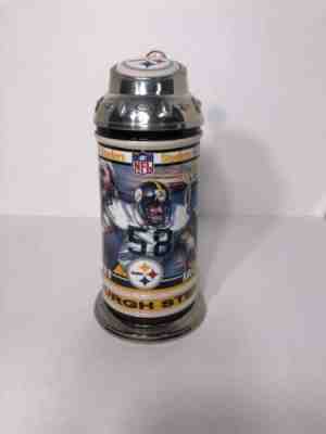 Jack Lambert Pittsburgh Steelers Danbury Mint Lidded Beer Stein/ Tankard / Mug 