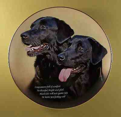 Cherished Labrador Retrievers COMPANIONS Plate Black Lab Danbury Mint Dogs