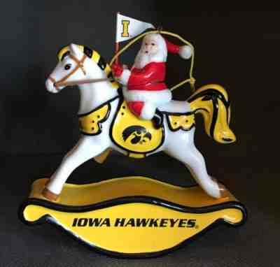 2008 Danbury Mint - Iowa Hawkeyes Rocking Horse Christmas Ornament