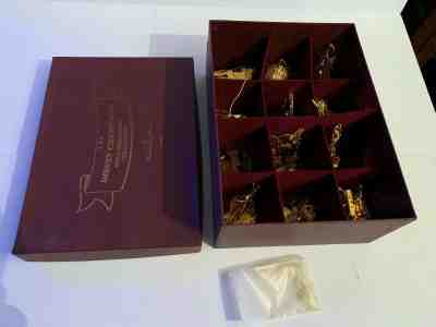 Vintage 1990s? Danbury mint disney gold christmas ornament collection w/box 12
