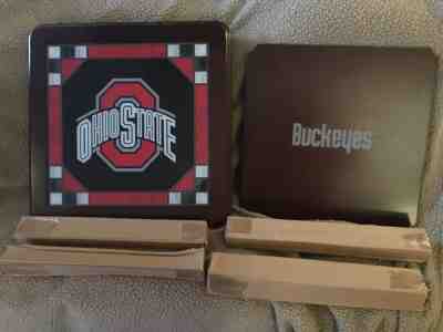 Danbury Mint The Ohio State Buckeyes Stained Glass Harwood End Table 