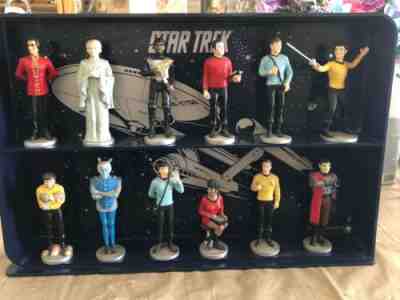 Star Trek ,1991, 12 Figurine Set From Danbury Mint, With Shelf Display, See Pics
