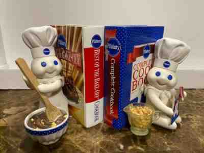 Pair Of The Danbury Mint Pillsbury Doughboy 7.5" Porcelain Bookends