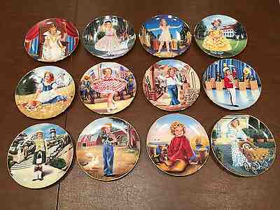 LOT 12 Vintage Danbury Mint SHIRLEY TEMPLE 8" COLLECTIBLE CABINET DISPLAY PLATES