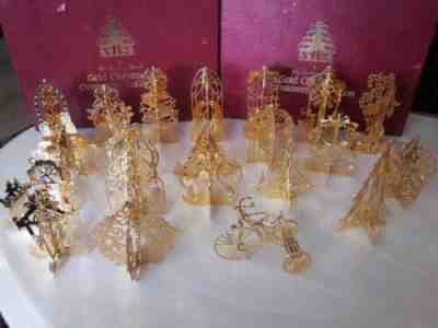 The Danbury Mint Gold Christmas Ornament Collection set of 21