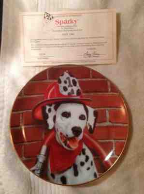Danbury Mint Fire Capers Dalmation Dogs Puppy Collectors Plates w/ Certificates