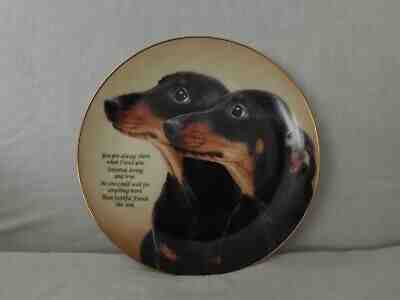 Danbury Mint Cherished Dachshunds FAITHFUL FRIENDS Collector Plate