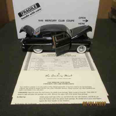 Danbury Mint 1949 Mercury Club Coupe Original Box styrofoam Title 