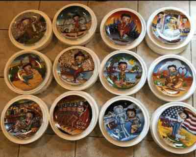 All 12-1993 Vintage Betty Boop Limited Edition Plates by The Danbury Mint W/ Box
