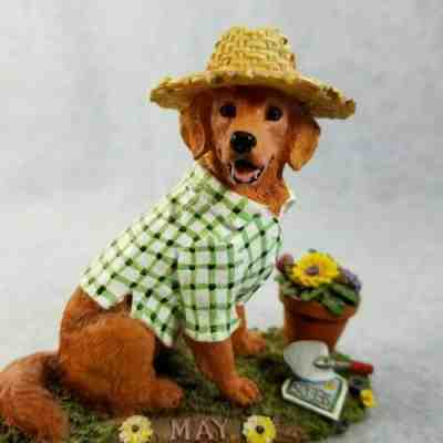 Danbury Mint May Golden Retriever Dog Perpetual Calendar Figurine Of The Month