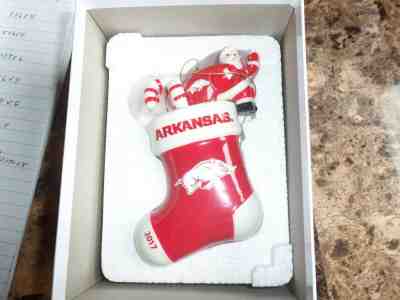  2017 DANBURY MINT ARKANSAS RAZORBACKS ORNAMENT (CHRISTMAS STOCKING) NIB