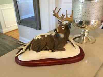 Danbury Mint "WINTER STAG" White Tail Deer Collection Figurine~Bob Travers~