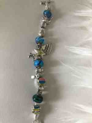 Danbury Mint August Beach Themed Charm Bracelet