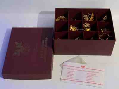 Vintage 1999 Danbury mint gold christmas ornament collection w/box 23K plated
