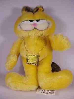 VINTAGE DANBURY MINT GARFIELD STEIFF W/ BUTTON, TAGS, 25 YEARS