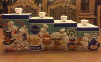 Pillsbury Doughboy Canister Collection Set, 2000, Danbury Mint, Ceramic