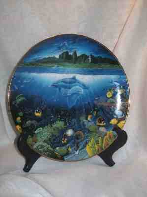Dolphins 8 " Collector's Plate "A Discovery Off Anahola" by Robert Lyn Nelson
