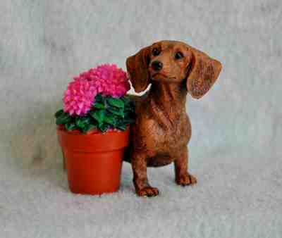 DANBURY MINT PURELY DOXIES COLLECTION MINI DACHSHUND DOG FIGURINE PETAL PERFECT