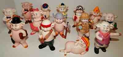 FOURTEEN (14) DIFFERENT “DANBURY MINT” PORCELAIN “PIGGIES”