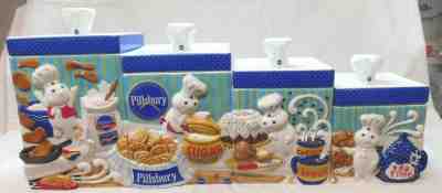 Pillsbury Doughboy Danbury Mint Canister Set With Matching Cookie Jar 4 jars 