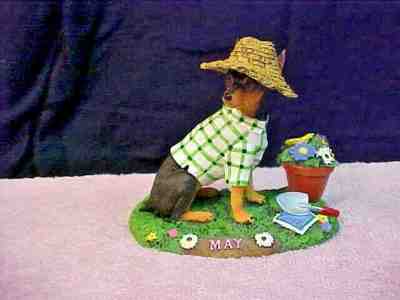 Danbury Mint May Miniature Pinscher Min Pin Dog Calendar Figurine Of Month
