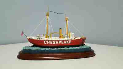  U.S. Coast Guard Lightship Chesapeake Ship Sculpture The Danbury Mint NIB W/COA