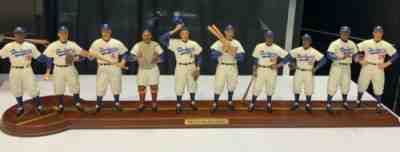 10-Figurine Danbury Mint The 1955 Brooklyn Dodgers Baseball Team Statues MINT