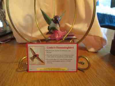 Danbury Mint Costa's Hummingbird Songbird Christmas Ornament Bird Hangtag