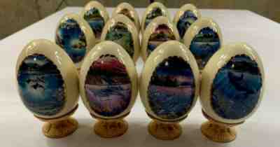 The Danbury Mint Splendors Of The Sea Porcelain Egg Collection (12 eggs)