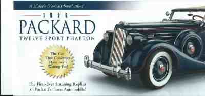 Danbury Mint 1936 Packard Twelve Sport Phaeton Brochure! Introduction Mail Out!
