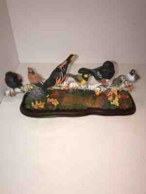 Danbury Mint "Autumn Chorus" by Bob Guge Birds On Branch Bird Figurines - No Box