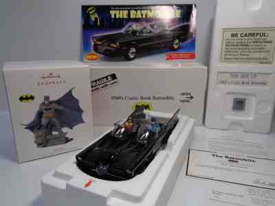 DANBURY MINT 1966 COMIC BOOK BATMOBILE BNIB & HALLMARK BATMAN ORN. W/ALL DOCS 