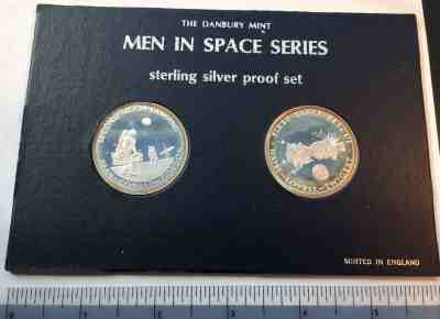 Danbury Mint, MEN IN SPACE SERIES, STERLING SILVER Proof Set, APOLLO XII & XIII