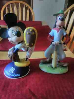 Mickey Mouse Danbury Mint Yankee's and Goofy Walt Disney Playing Baseball