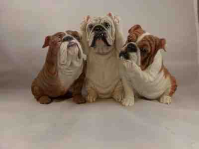 DANBURY MINT -  Bulldog  "BARK NO EVIL"  DOG STATUE  "HARD to FIND" & "RARE"