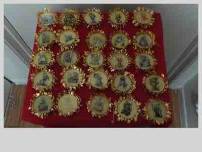  The Hummel Gold Christmas Ornament Collection Brass 33pc Danbury Mint